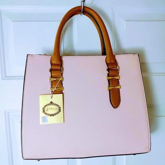 D'Orcia Handbags - D'Orcia shoulder pink with wallet handbag NWT cora